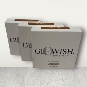 Huda Beauty GloWish Luminous Pressed Powder 10 DEEP TAN Full‎ Size New -LOT OF 3